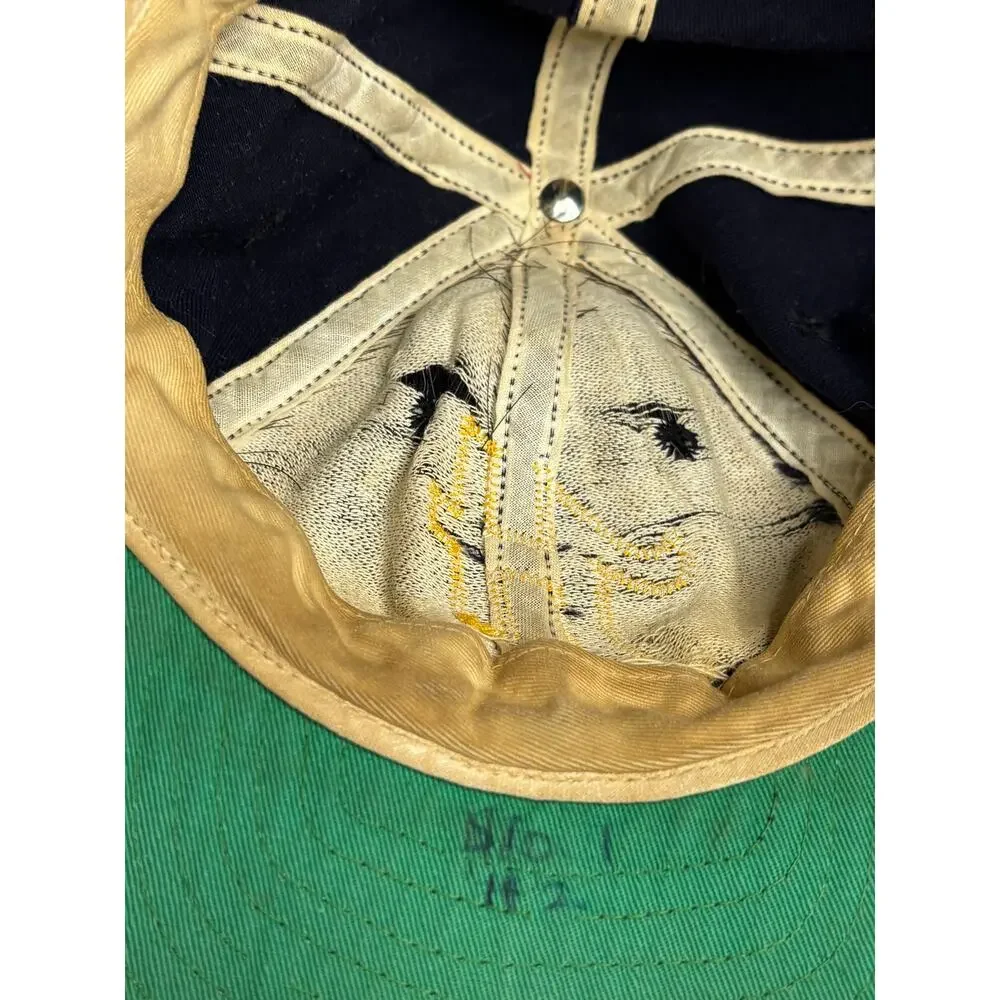 Vintage New Era Pro Model Fitted Youth Baseball Cap Blue H Logo 70s-80s